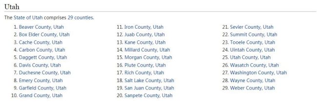 Utah Counties List